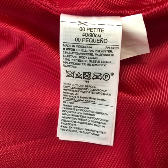 Banana Republic Military Inspired Button Embellished Tailored Jacket 00P Red - Picture 12 of 14